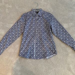 Neiman Marcus Floral long-sleeve button up